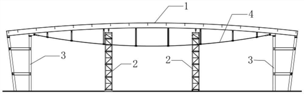 Segmented dismantling construction method of large-span beam string structure