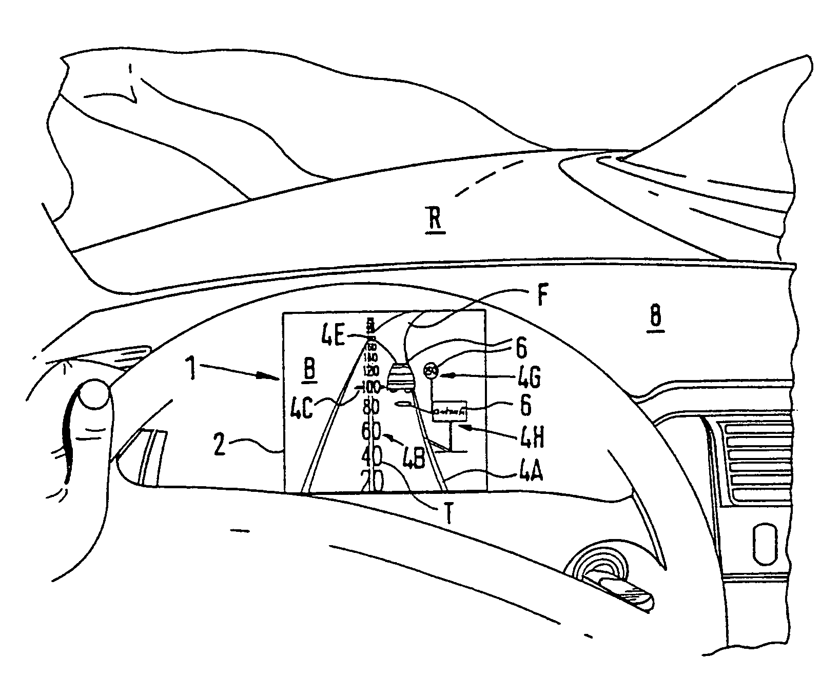 Method for displaying a perspective image and display device for at least one passenger of a motor vehicle