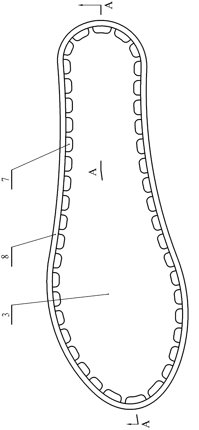 Sole with elastic structure