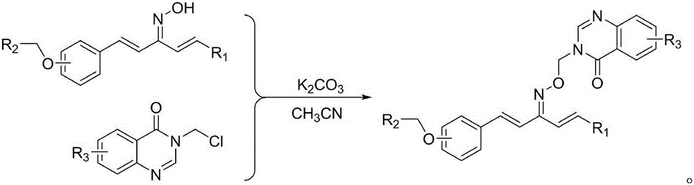 4(3H)-quinazolinone-containing 1,4-pentadiene-3-ketoxime ether derivatives and preparation method thereof
