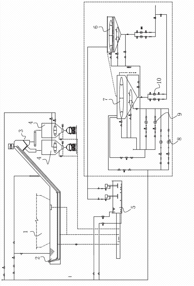 Air-water combined cooling dry slagging method and system of pulverized coal boiler