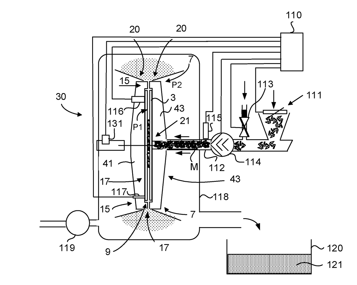 A refiner apparatus and a method for refining cellulosic material