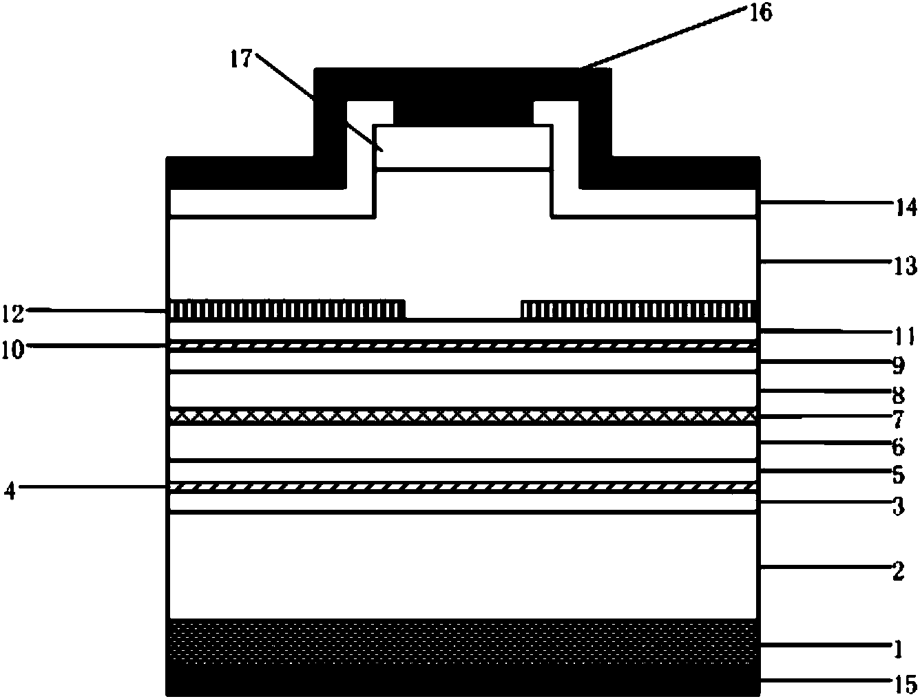 Semi-conductor laser device capable of outputting double-wavelength laser for optical mixing to generate THz waves and manufacturing method