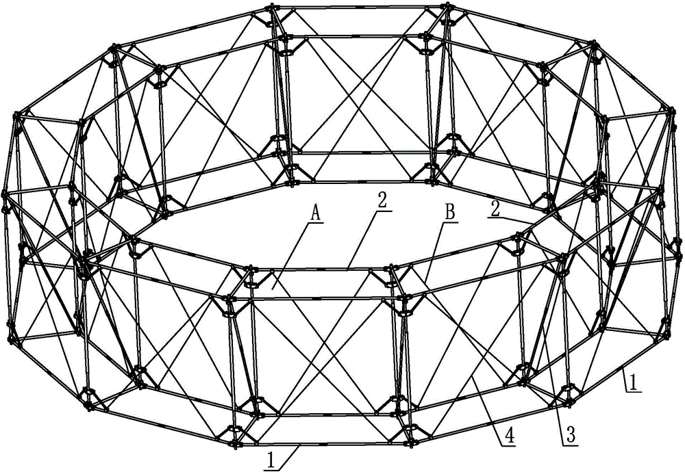 Elastic-hinge-driven double-layer annular truss antenna mechanism