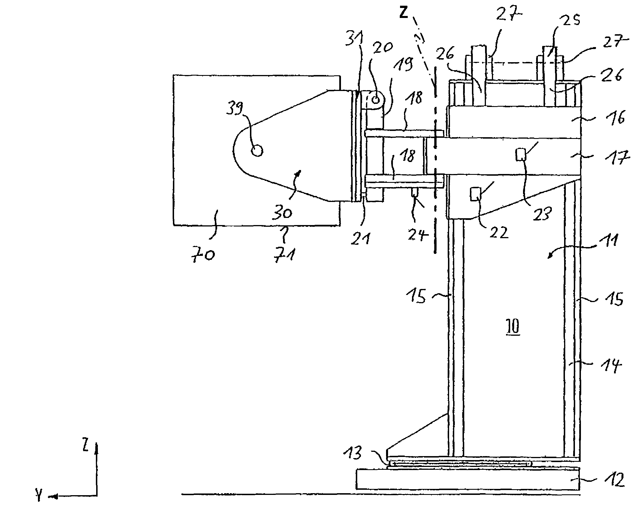 Manipulator for positioning a test head
