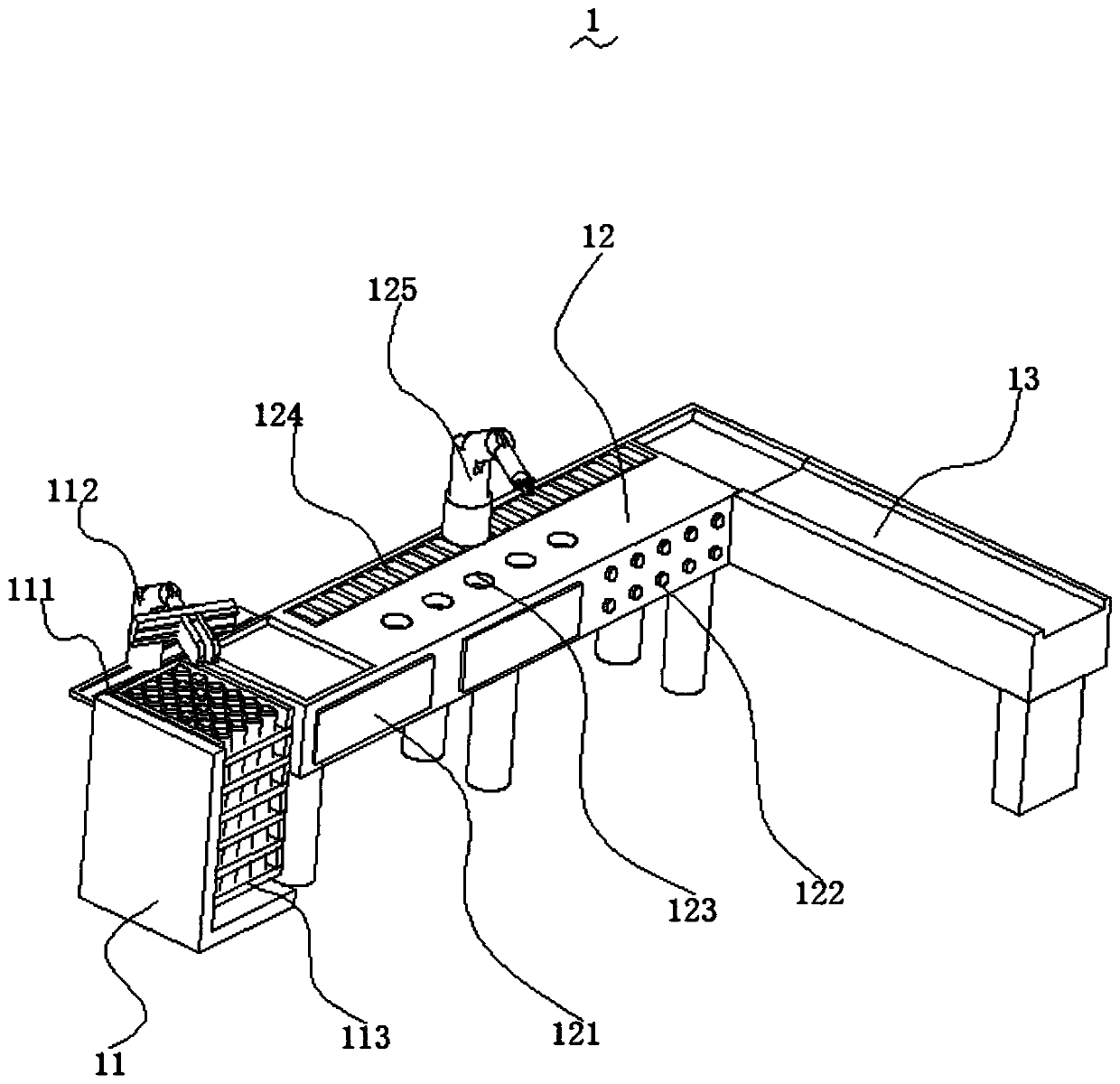 Automatic lithium battery detection transferring and storing device