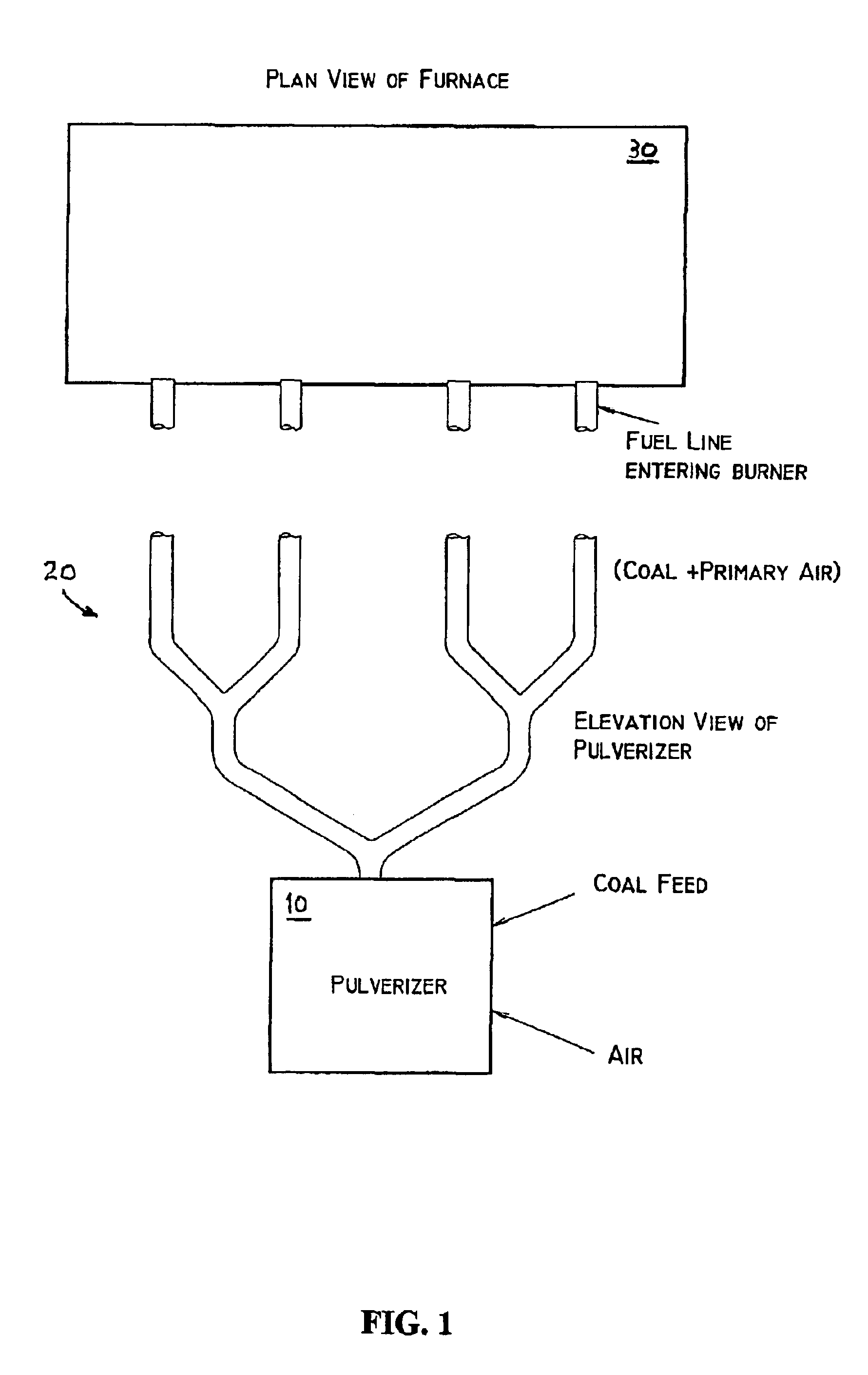 Adjustable flow control elements for balancing pulverized coal flow at coal pipe splitter junctions