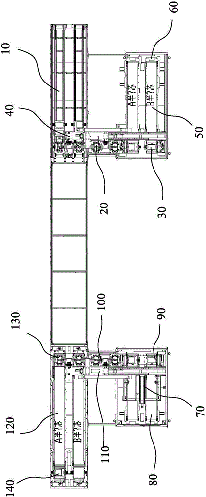 Automatic loading and unloading device for power battery production line