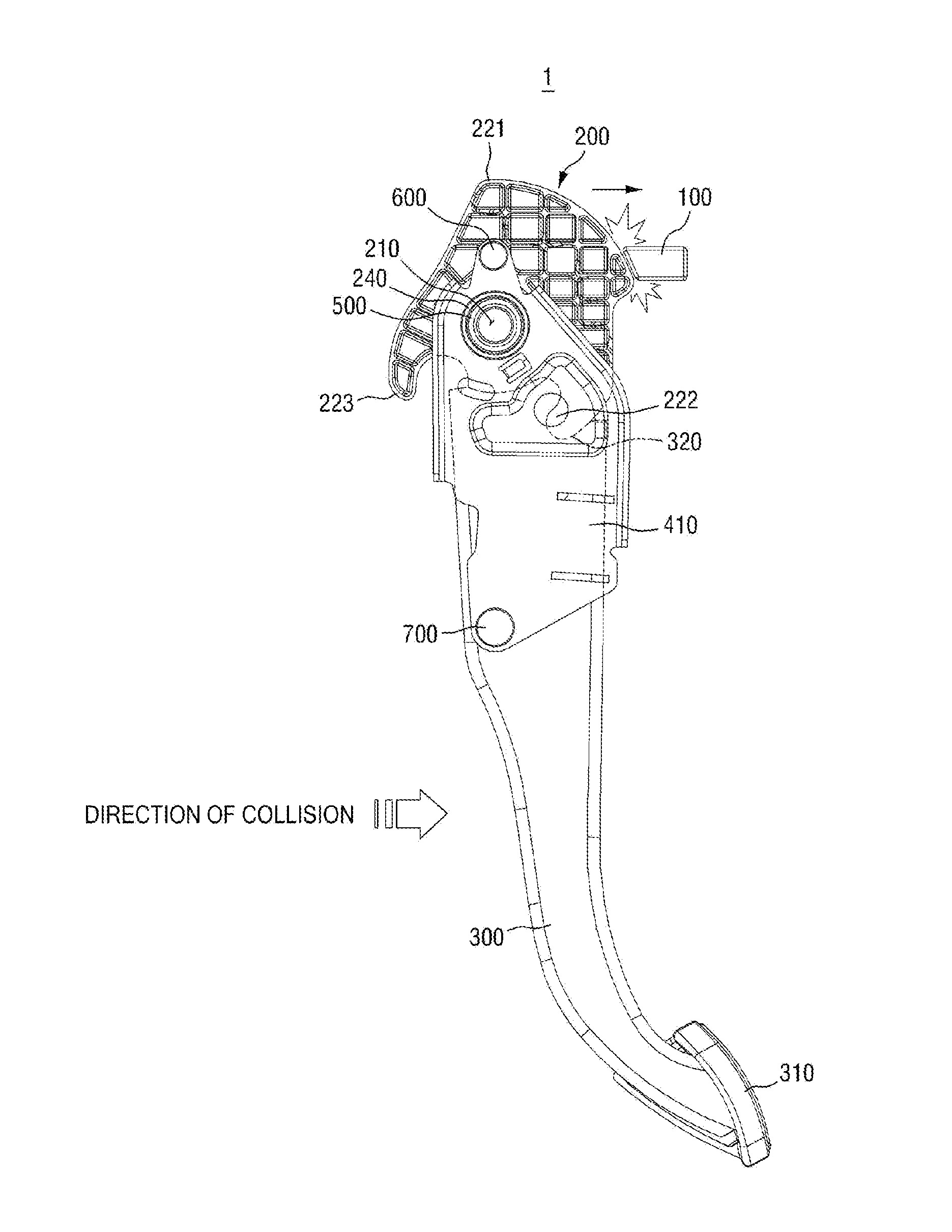 Apparatus for preventing automotive pedal from being pushed rearward