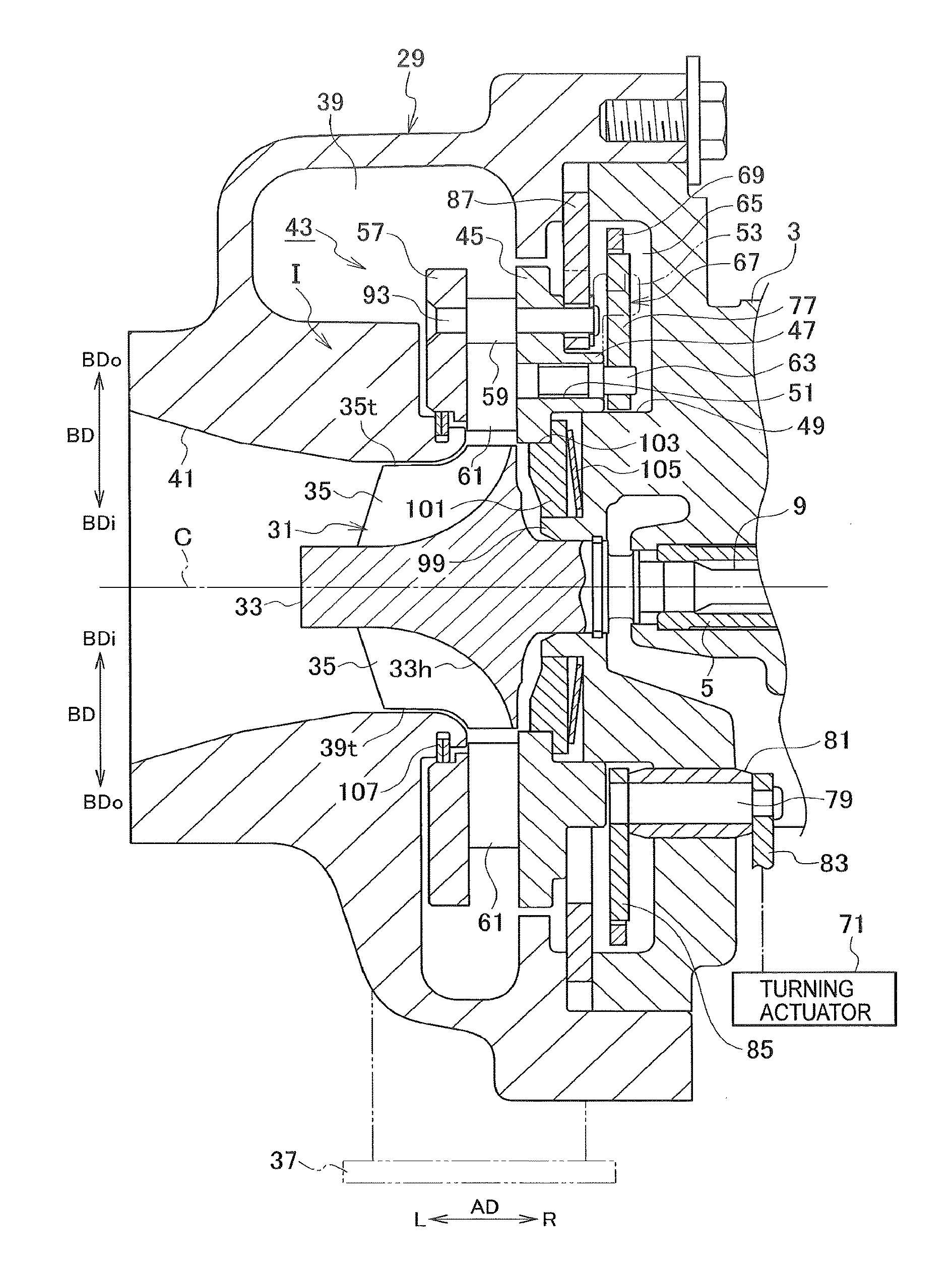 Variable nozzle unit and variable geometry turbocharger