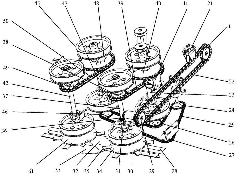 A mulberry harvester with adjustable stubble height