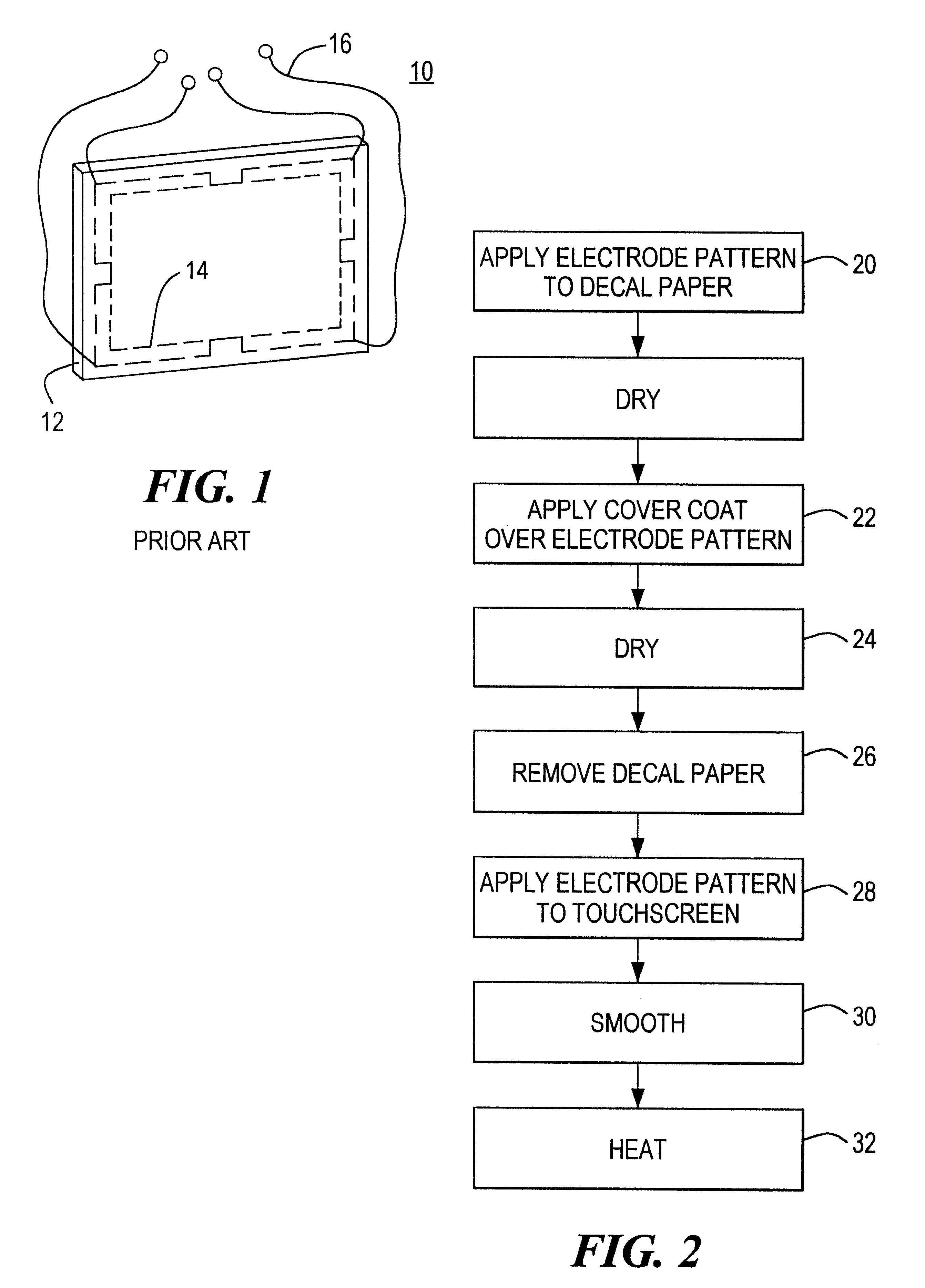 Method of applying an edge electrode pattern to a touch screen and a decal for a touch screen