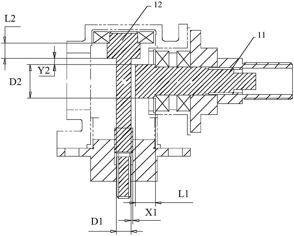 Mounting distance measuring device and measuring method of bevel gear pair