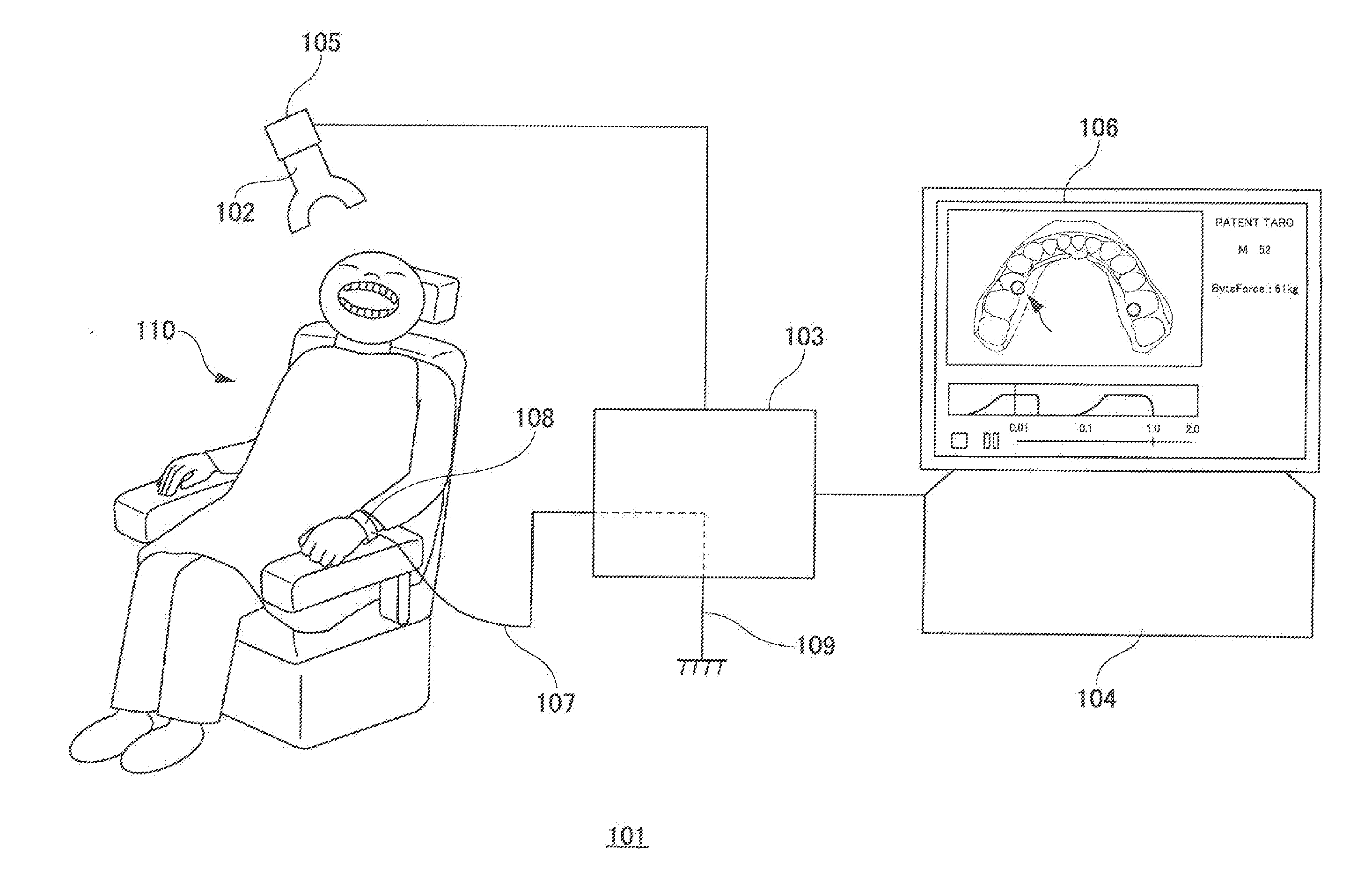 Occlusion measurement device and method for detecting occlusal force