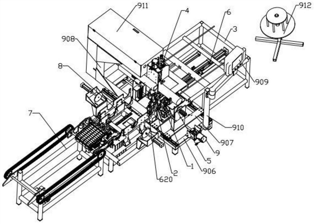 Full-automatic glass tube iron wire strapping machine