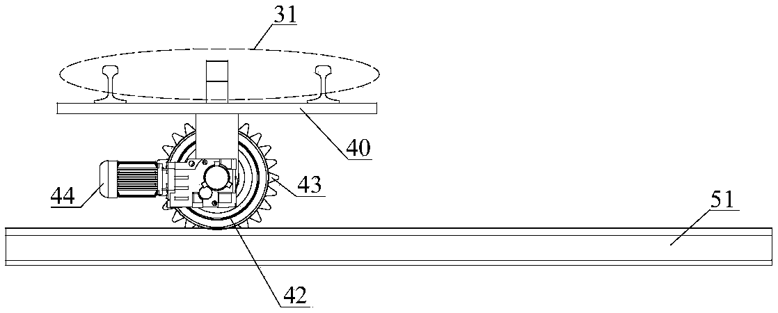 Horizontal moving type toothed rail turnout mechanism