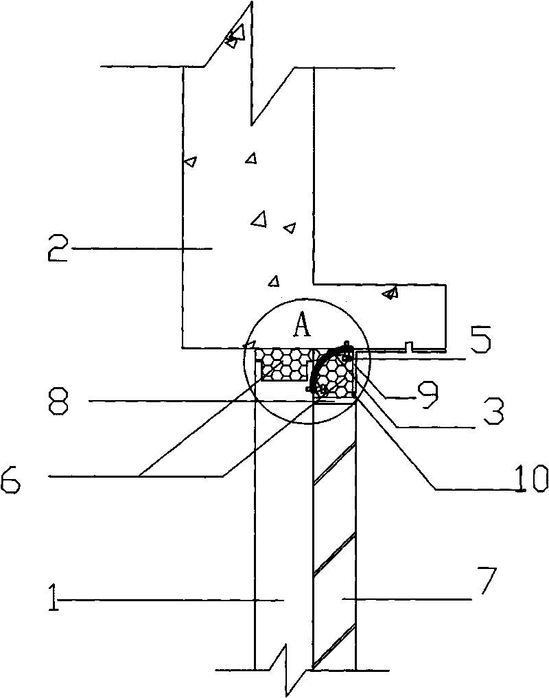 Method for anti-seepage construction between hidden frame glass window and building structure