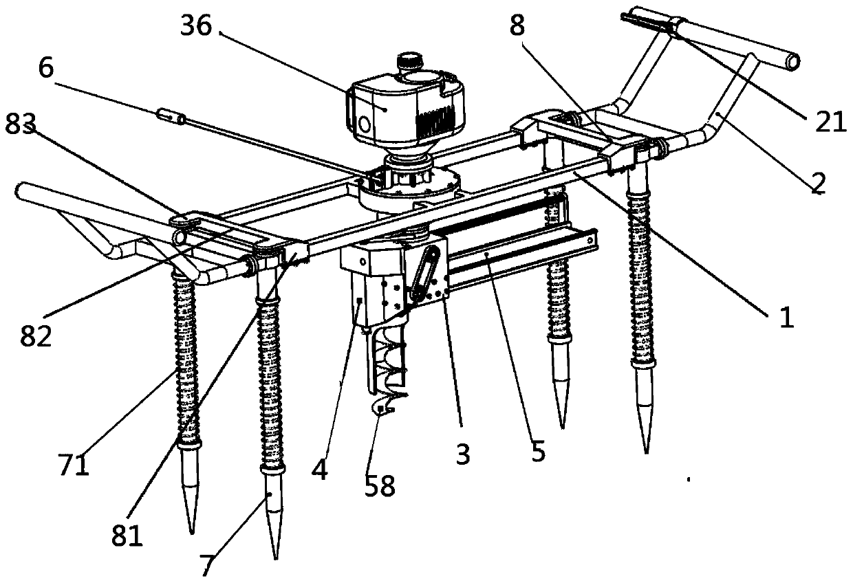 A portable variable-diameter surround digging machine