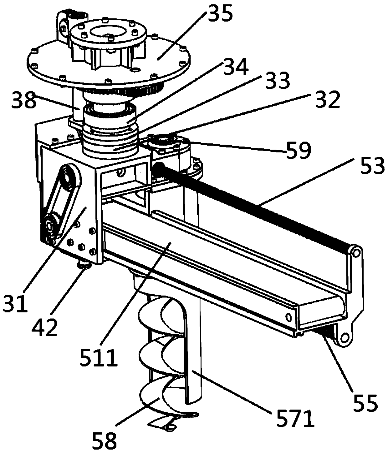 A portable variable-diameter surround digging machine