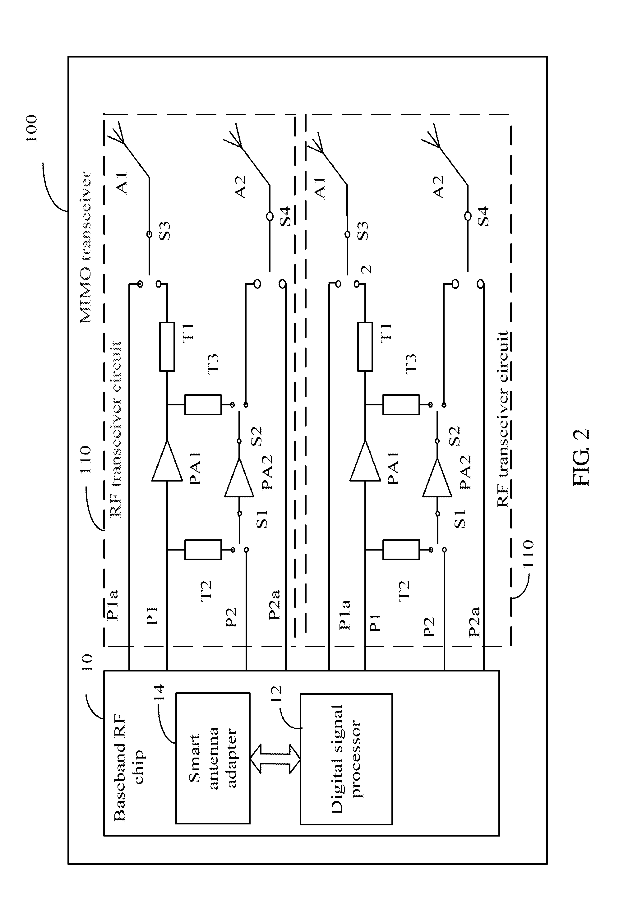 Multiple input multiple output transceiver