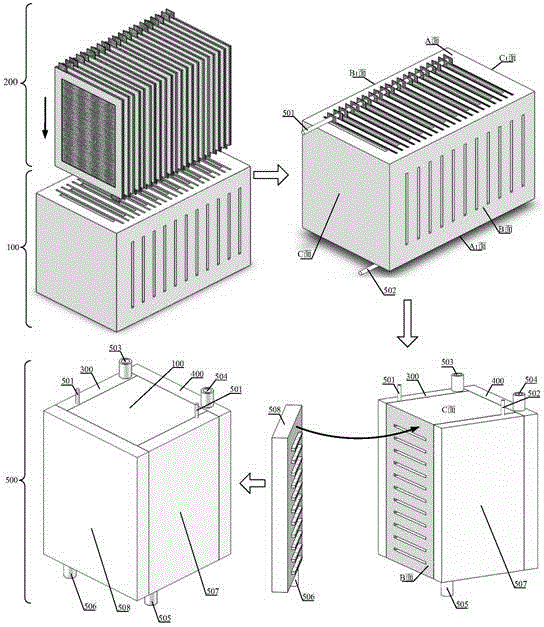 Integrated cross-flow type lithium redox flow battery reactor