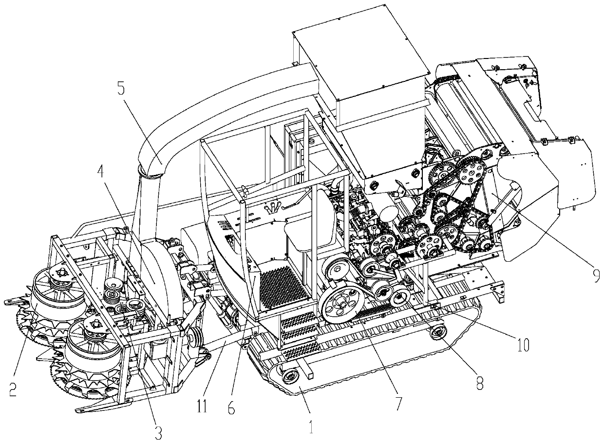 Crawler harvesting and bundling integrated machine for broussonetia papyrifera