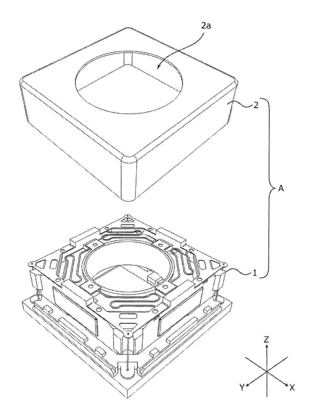 Lens drive device, camera module, and camera-mounting device
