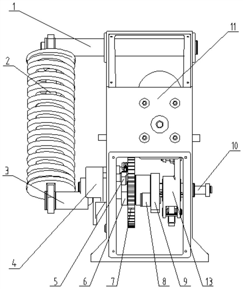Spring operating mechanism transmission energy storage device
