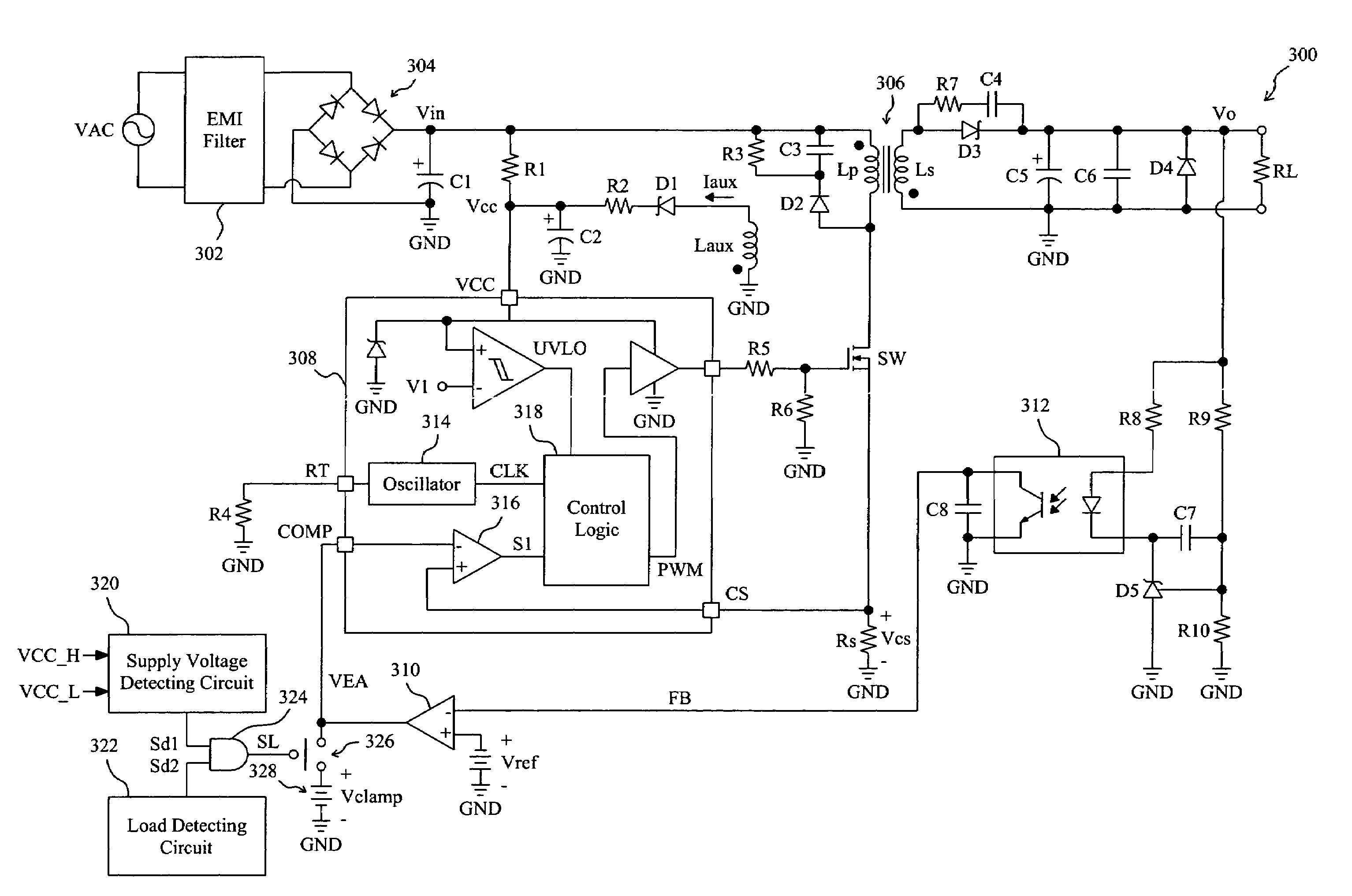 Light-load efficiency improving method and apparatus for a flyback converter
