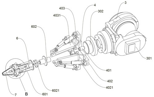 Cargo grabbing device for industrial robot