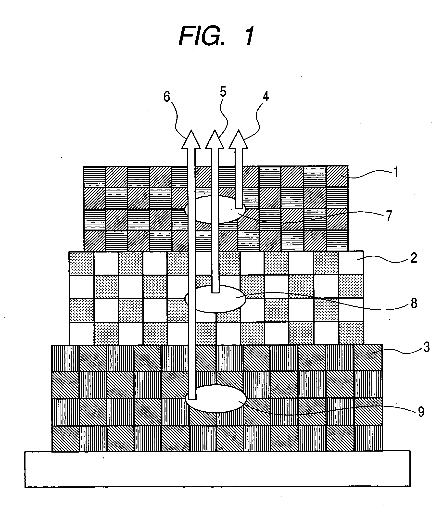 Stacked three dimensional photonic crystal, light emitting device, and image display apparatus