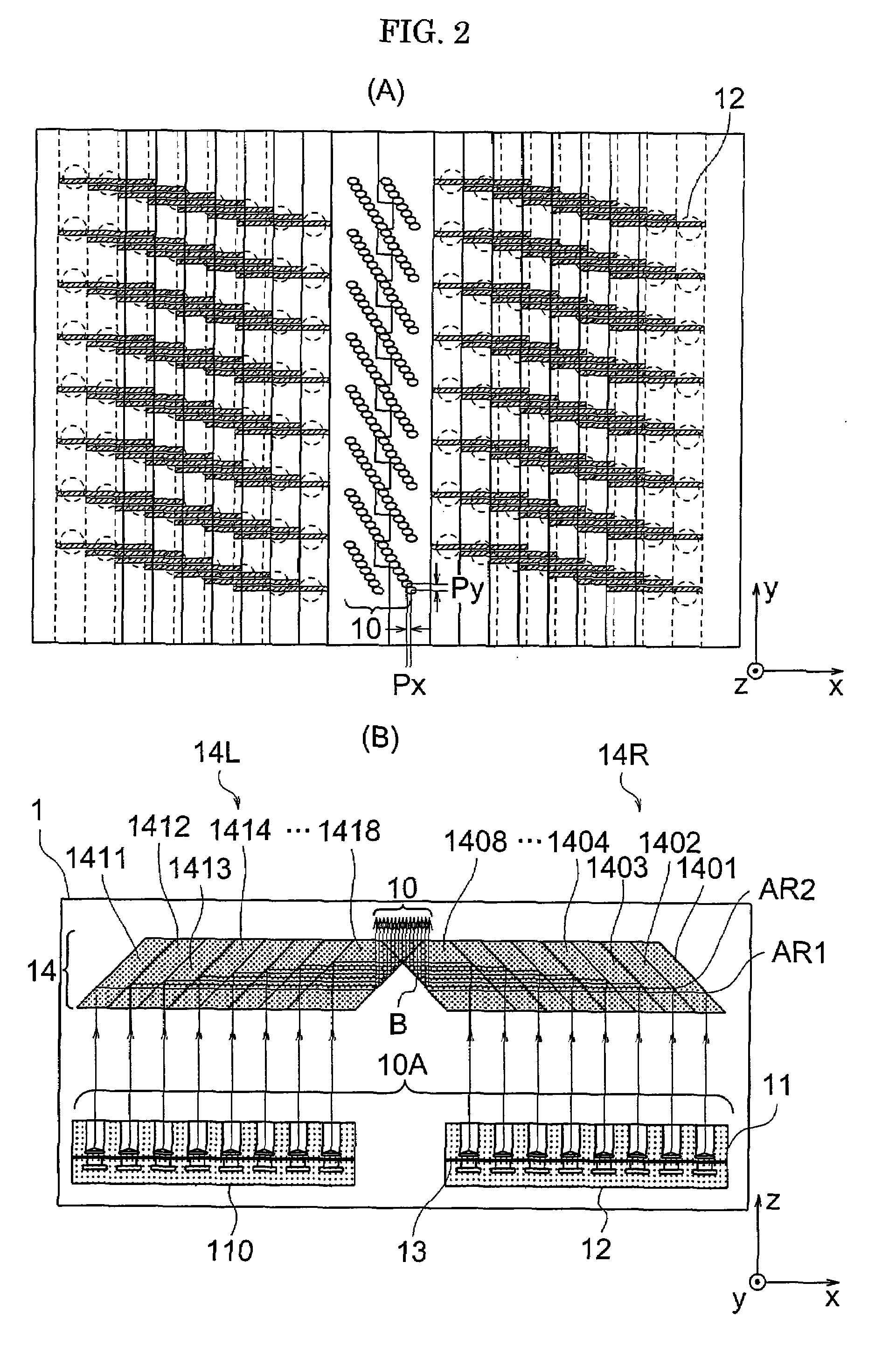 Device for Changing Pitch Between Light Beam Axes, and Substrate Exposure Apparatus