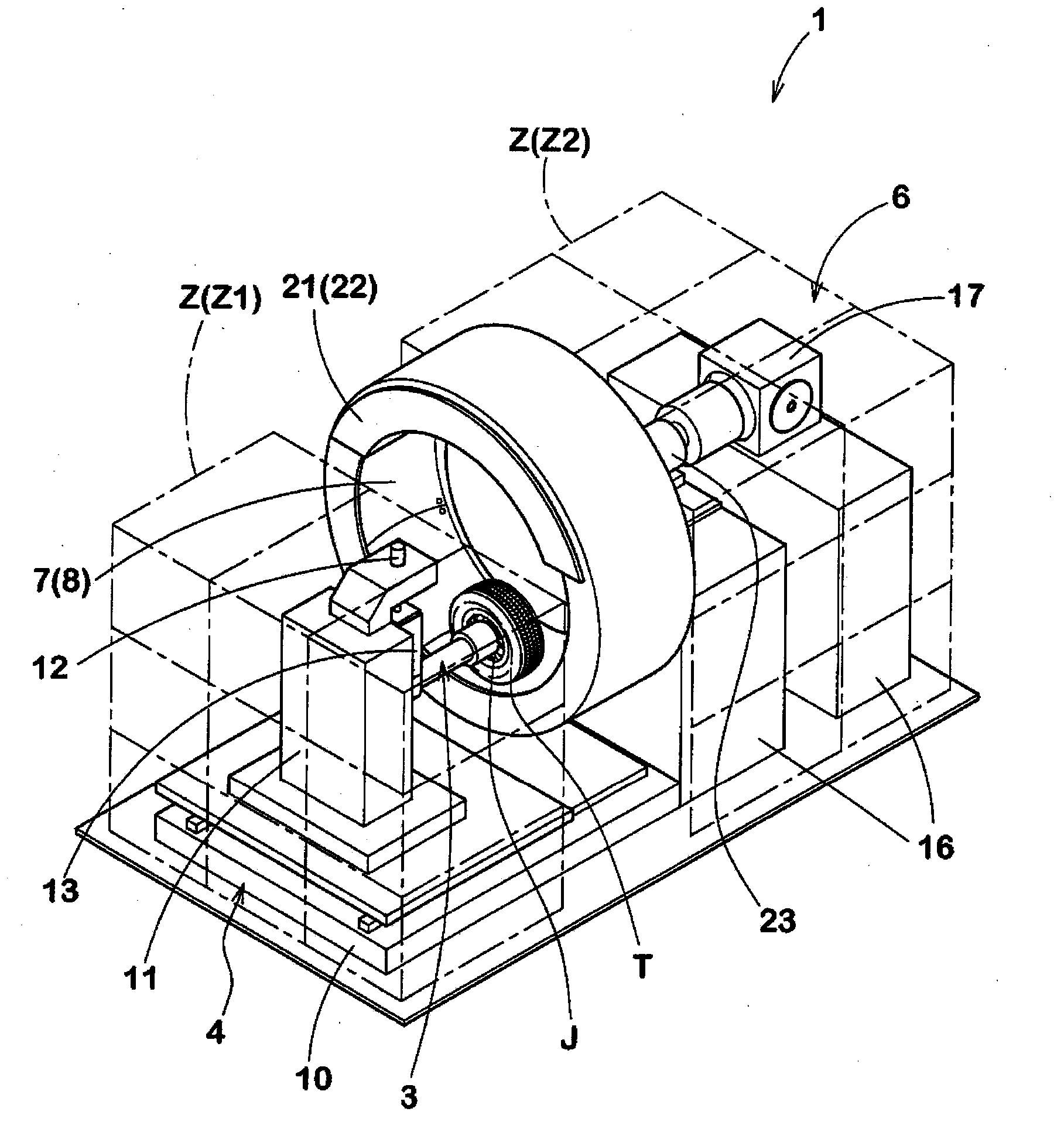 Tire bench testing apparatus and tire performance testing method using the same
