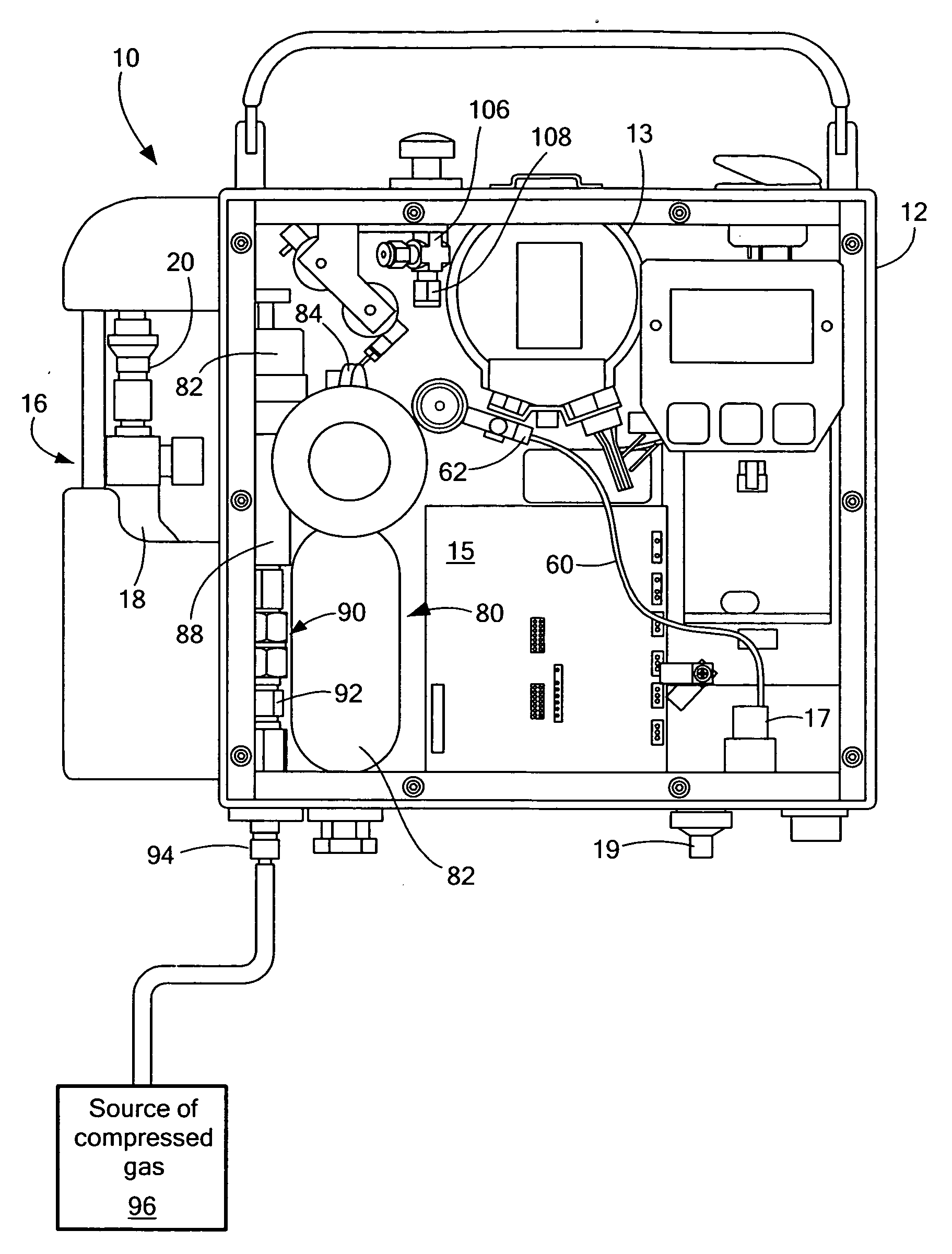 Supplemental air system for a portable, instrinsically safe, flame ionization detector (FID) device