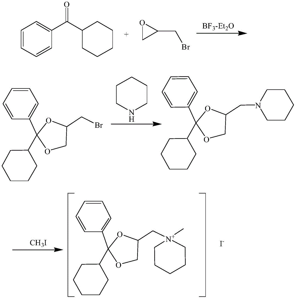 High-yield oxapium iodide preparation method