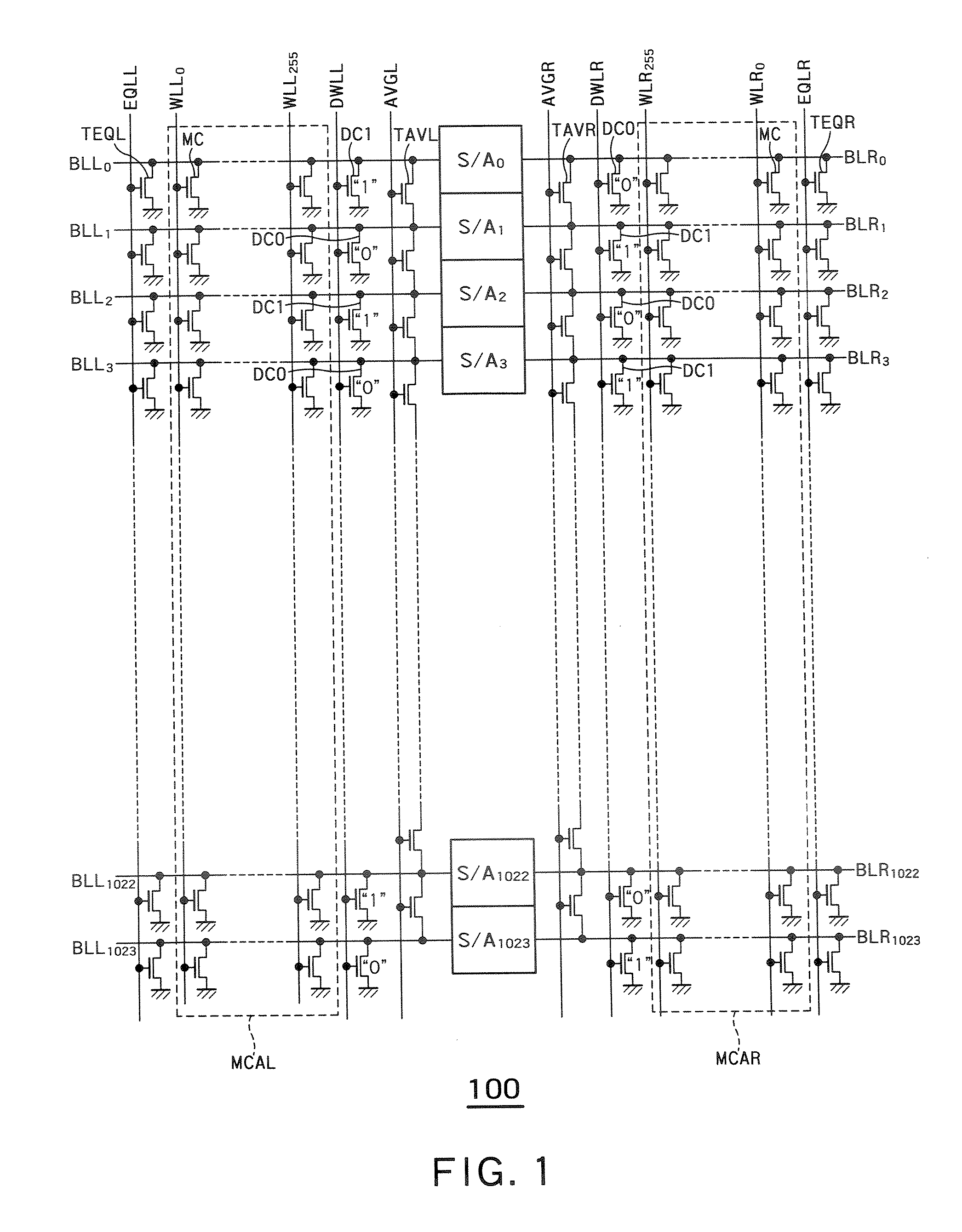 Floating body cell (FBC) memory device with a sense amplifier for refreshing dummy cells