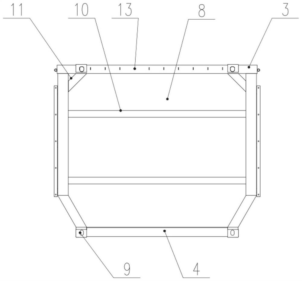 Open-top container and transport vehicle