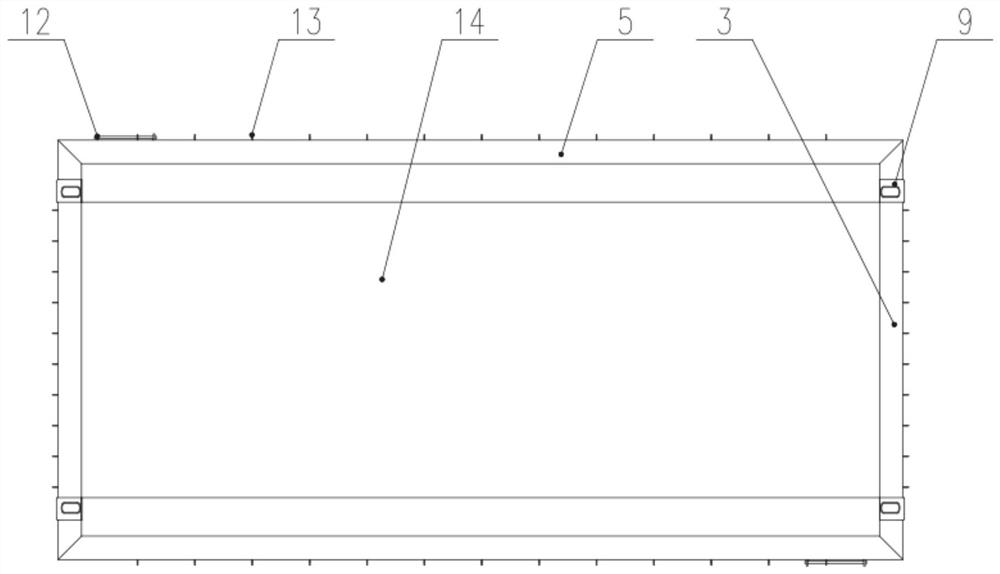 Open-top container and transport vehicle