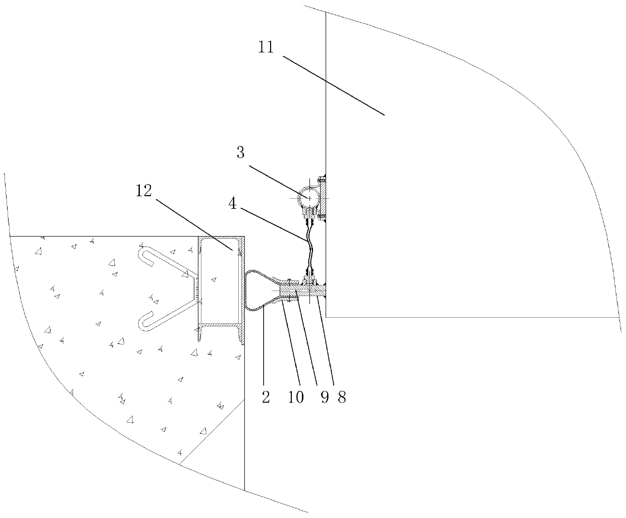 Bag type water stop structure for gate