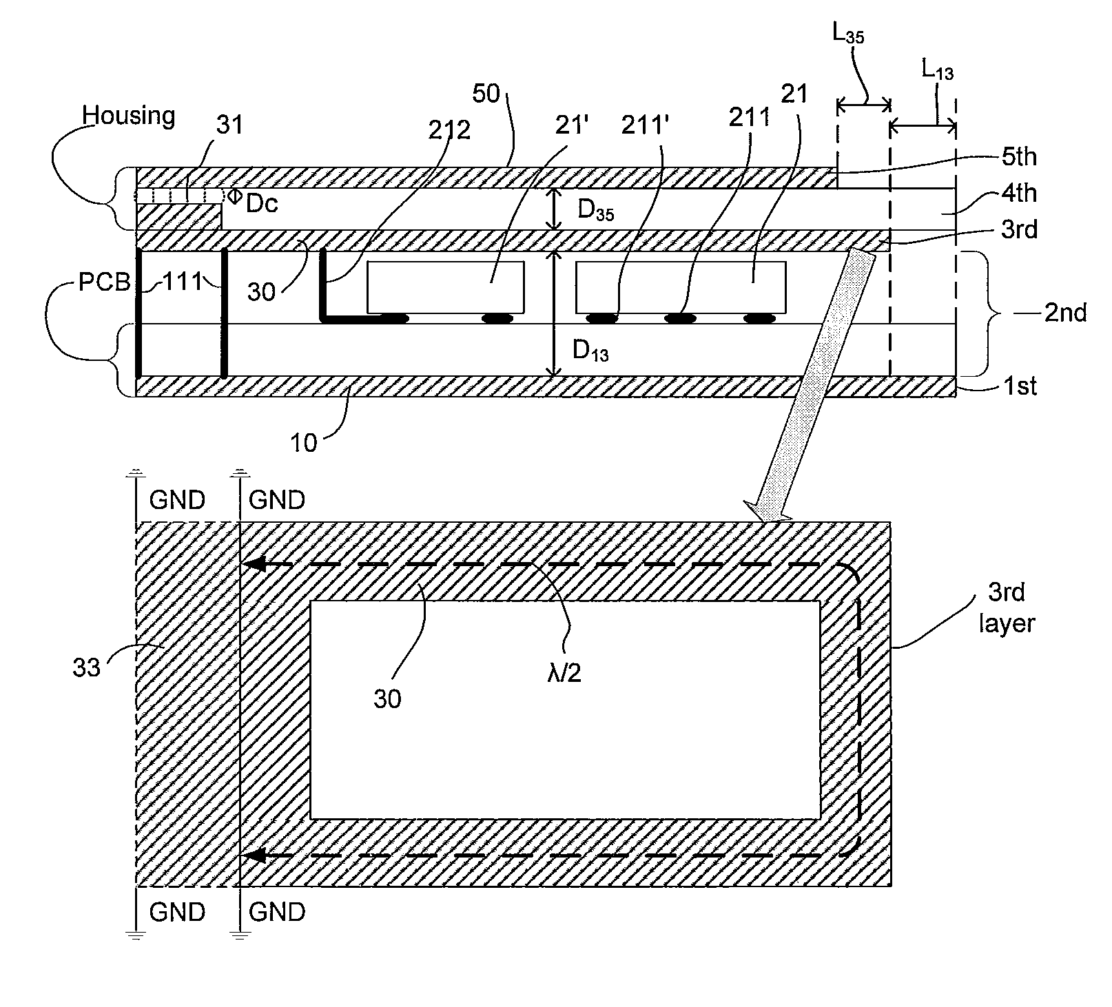 Portable communication device comprising an antenna