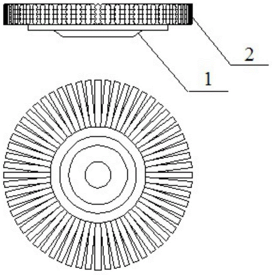 Polishing wheel containing fiber ropes and foaming agent