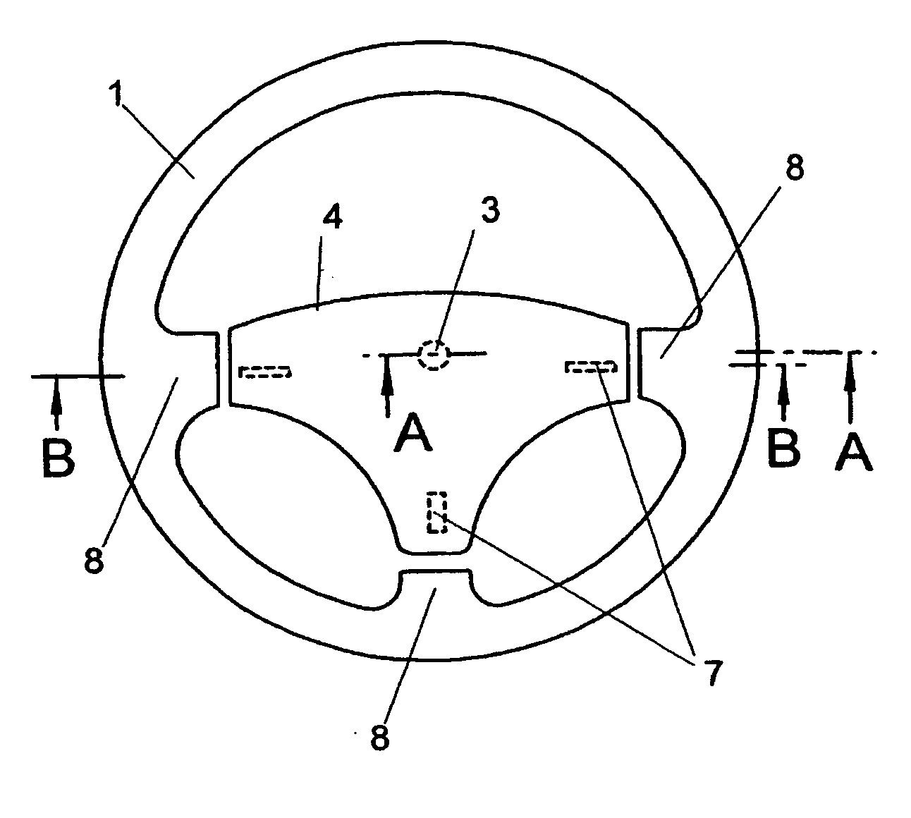 Device for actuating the horn on steering wheels