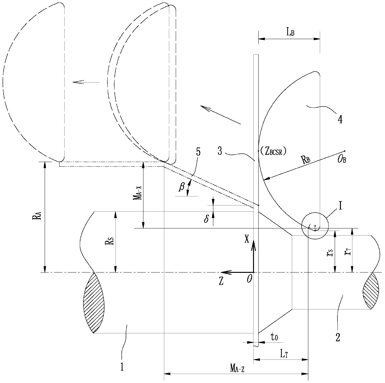 Frustum-cylinder combined shaped thin-walled element mouldless spinning forming method based on spherical spinning roller