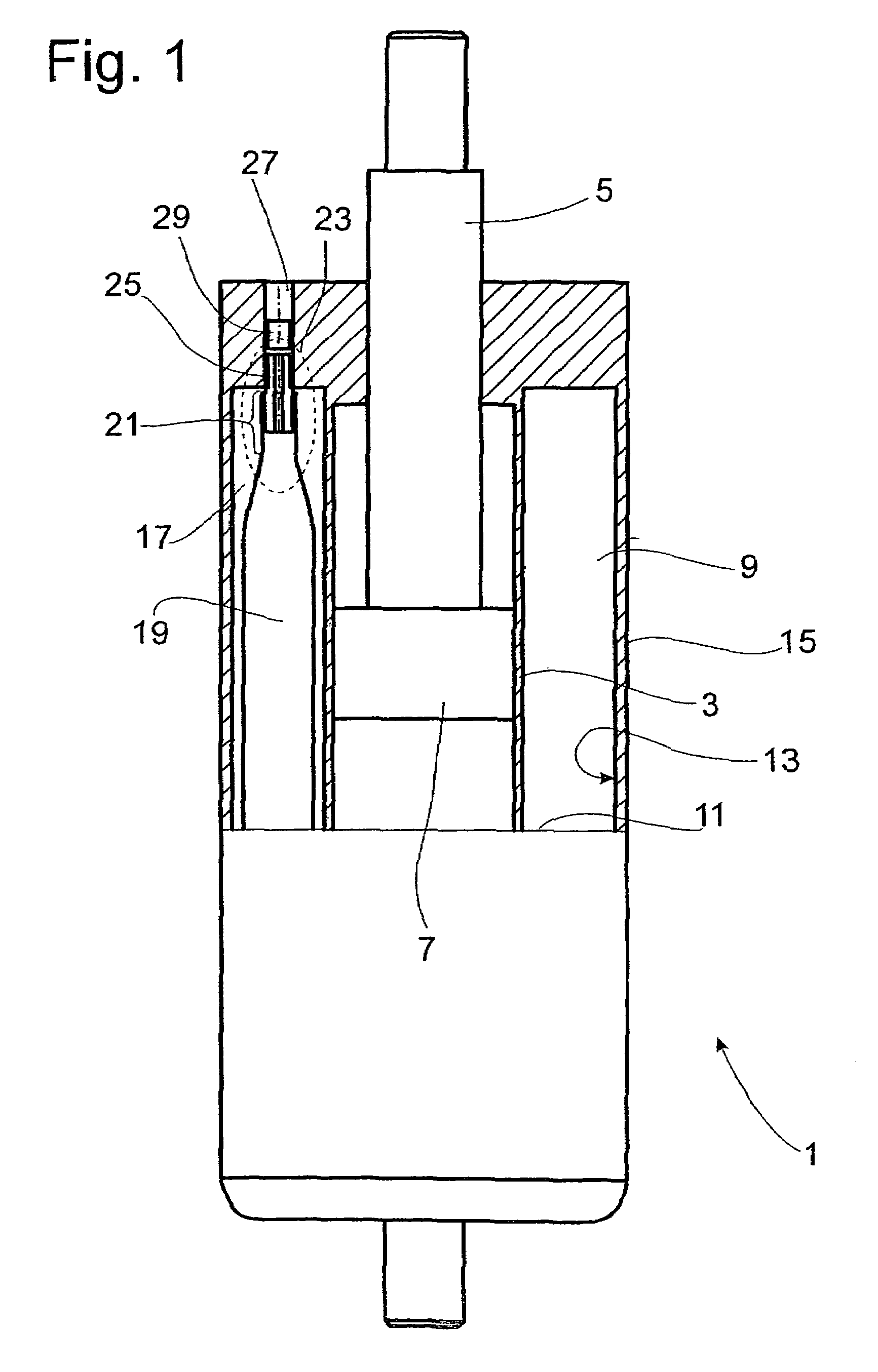 Pressure container in a vibration damper