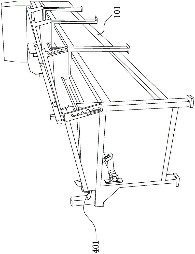 Feed trough mechanism of metal cutting circular sawing machine