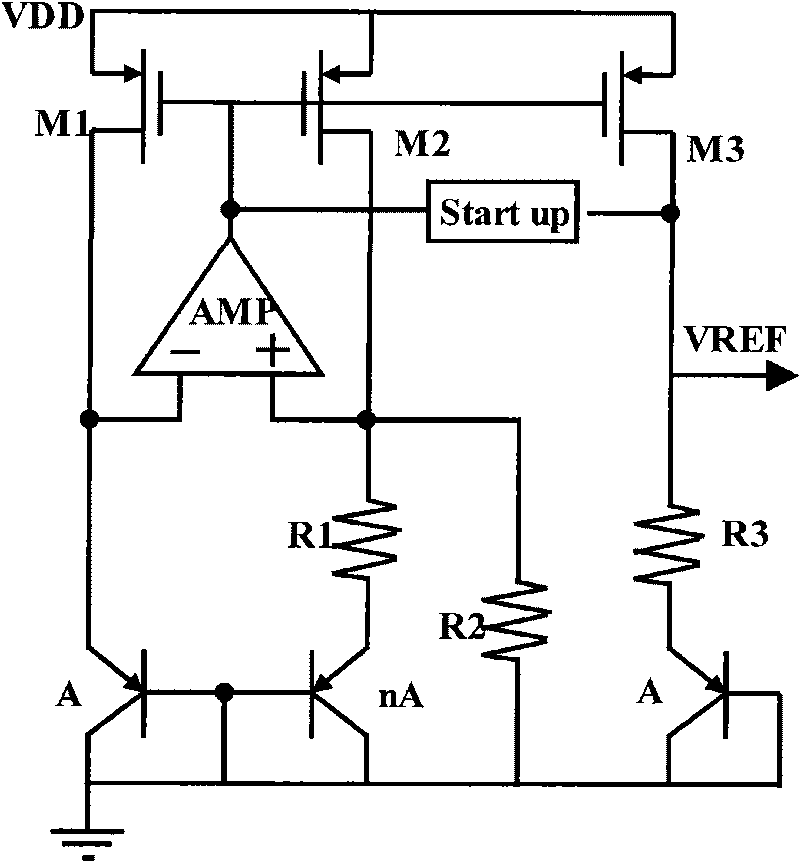 Asymmetric band-gap reference circuit