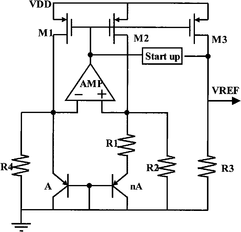 Asymmetric band-gap reference circuit