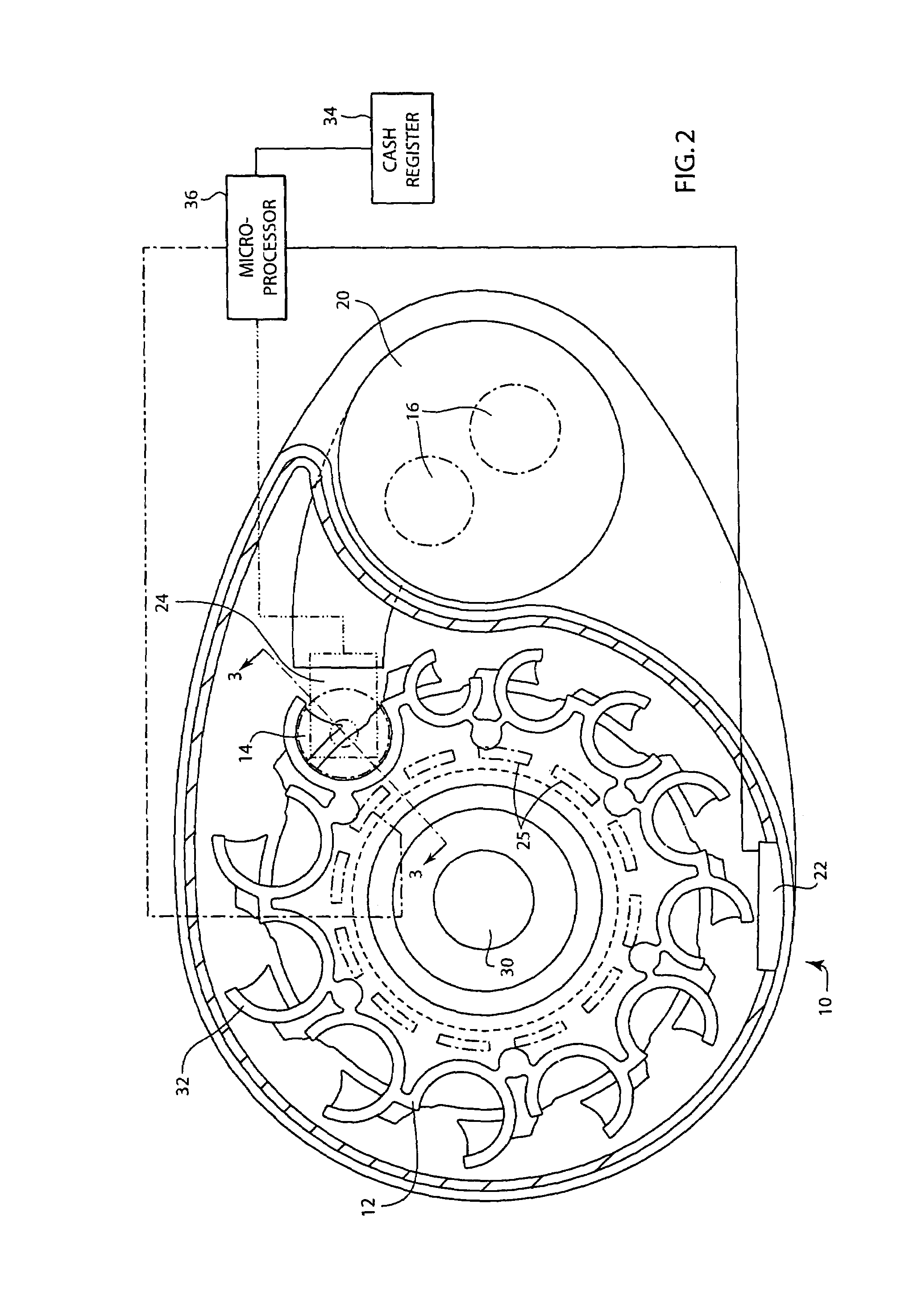 System and method for determining the number and value of coins in a coin dispensing machine