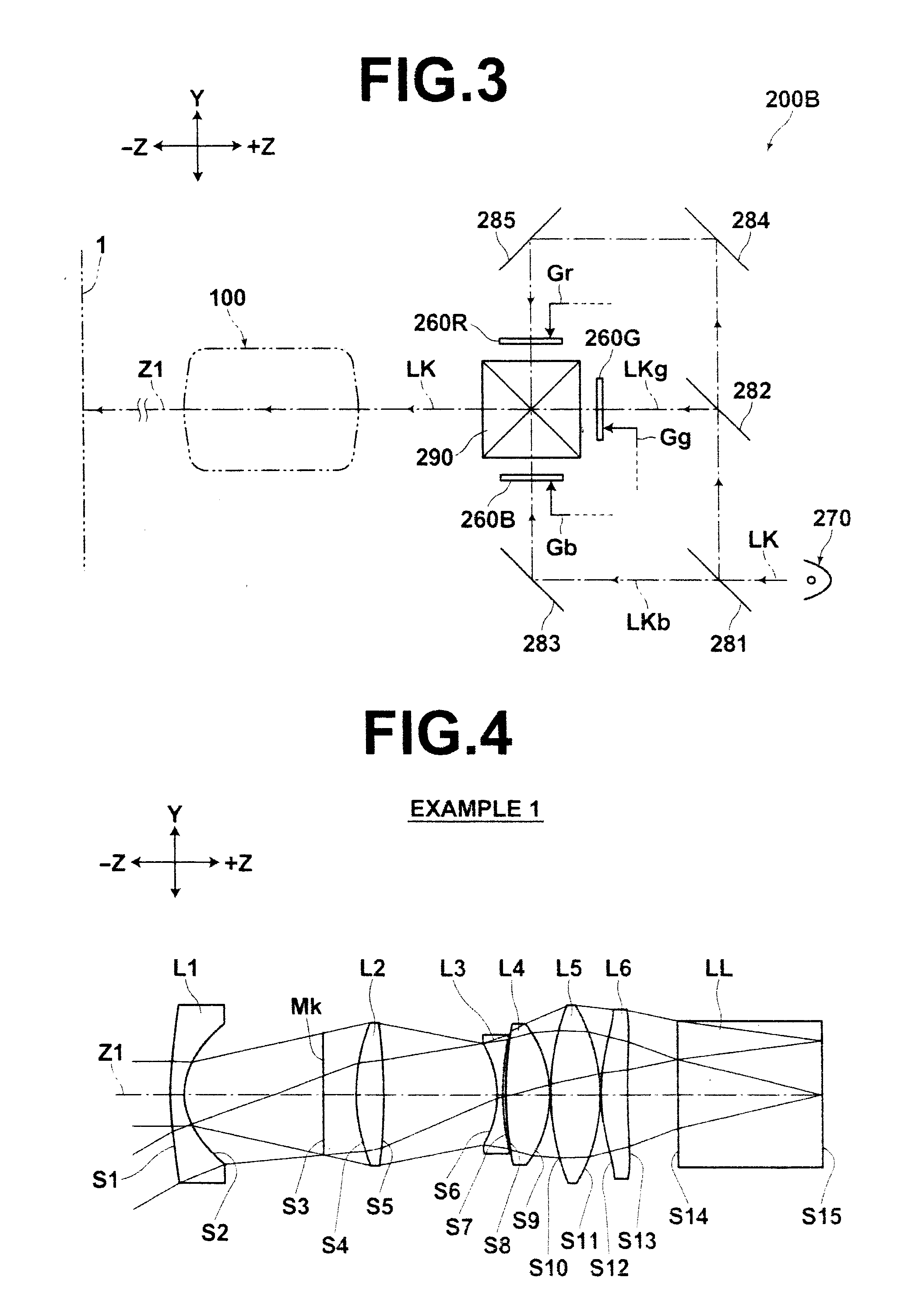 Lens for projection and projection-type display apparatus