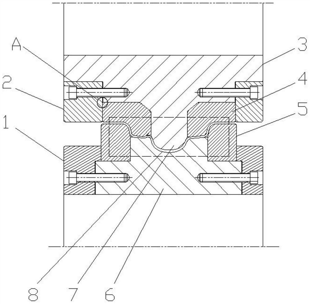 An insert-type carbide rolling die for wheel rims